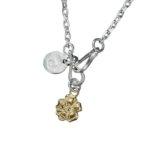 Larry Smith Rose & Stamped Eagle Head Necklace