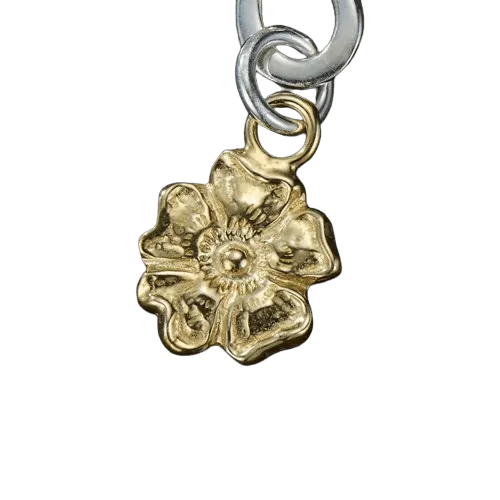 Larry Smith Rose & Stamped Eagle Head Necklace