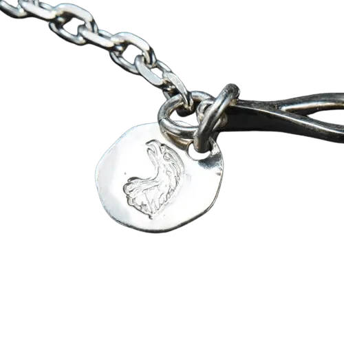 Larry Smith Rose & Stamped Eagle Head Necklace