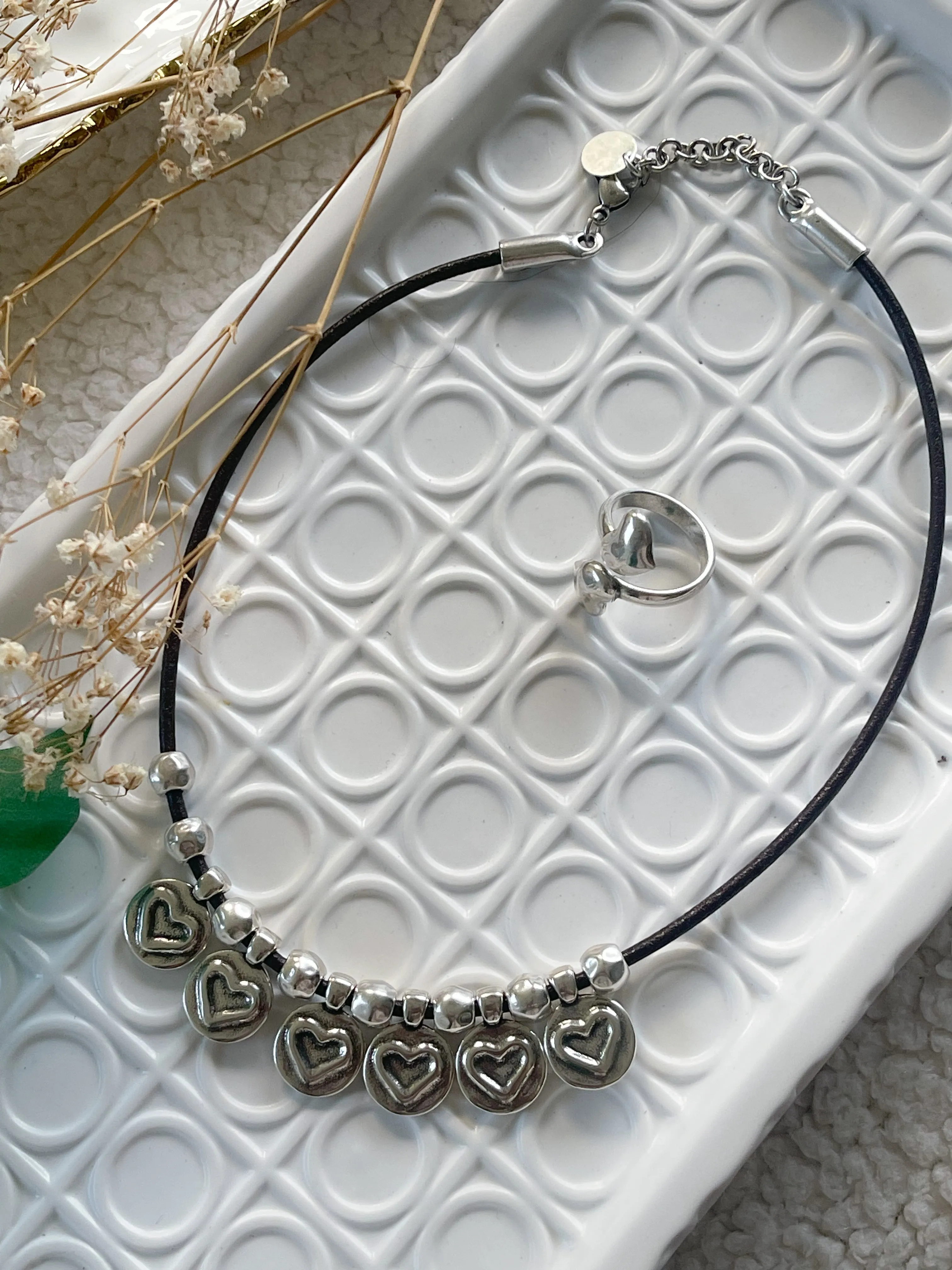 Leather necklace made by Andrea's Designer