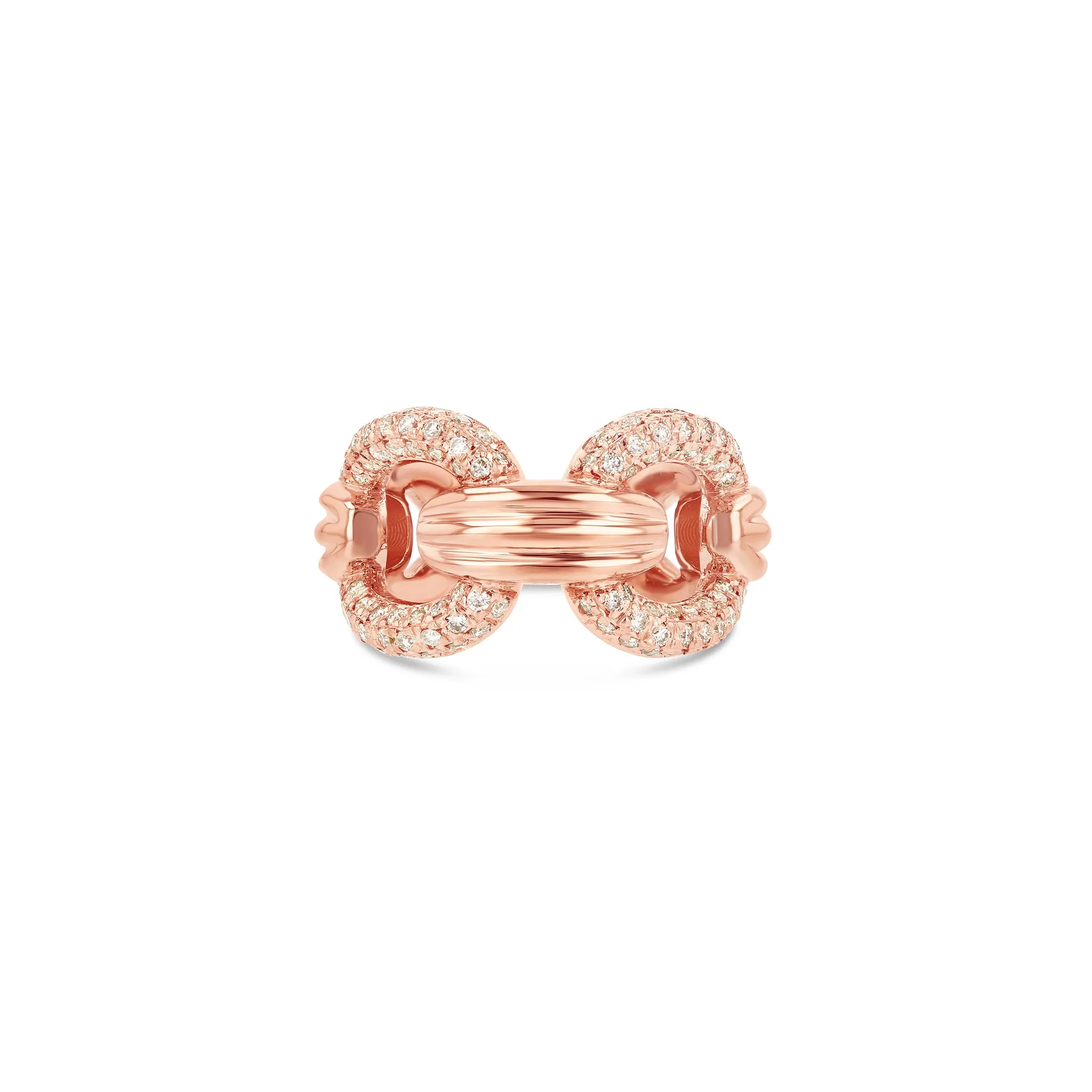 Link Column Ring with Diamonds