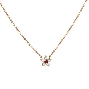Liven Co. - Flower Necklace with Ruby