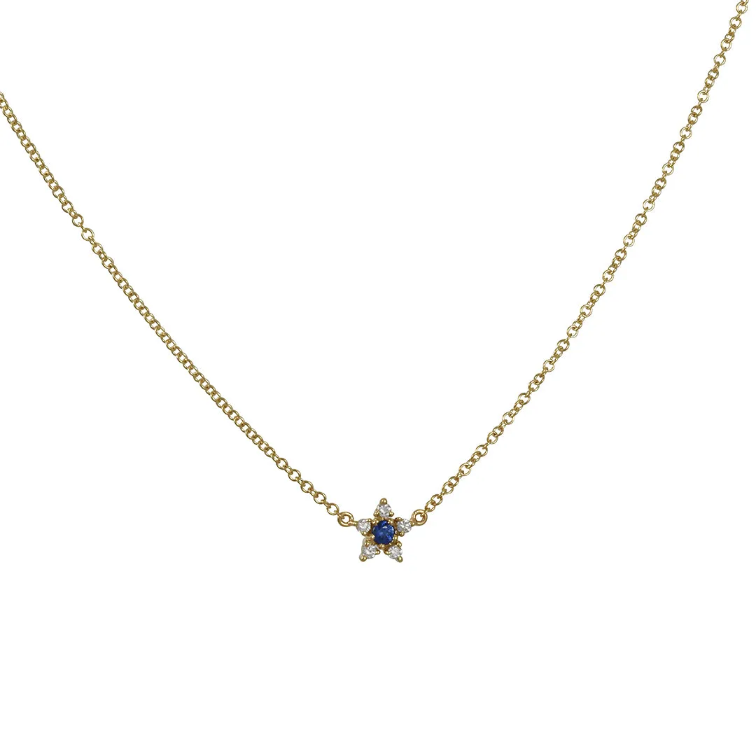 Liven Co. - Flower Necklace with Sapphire