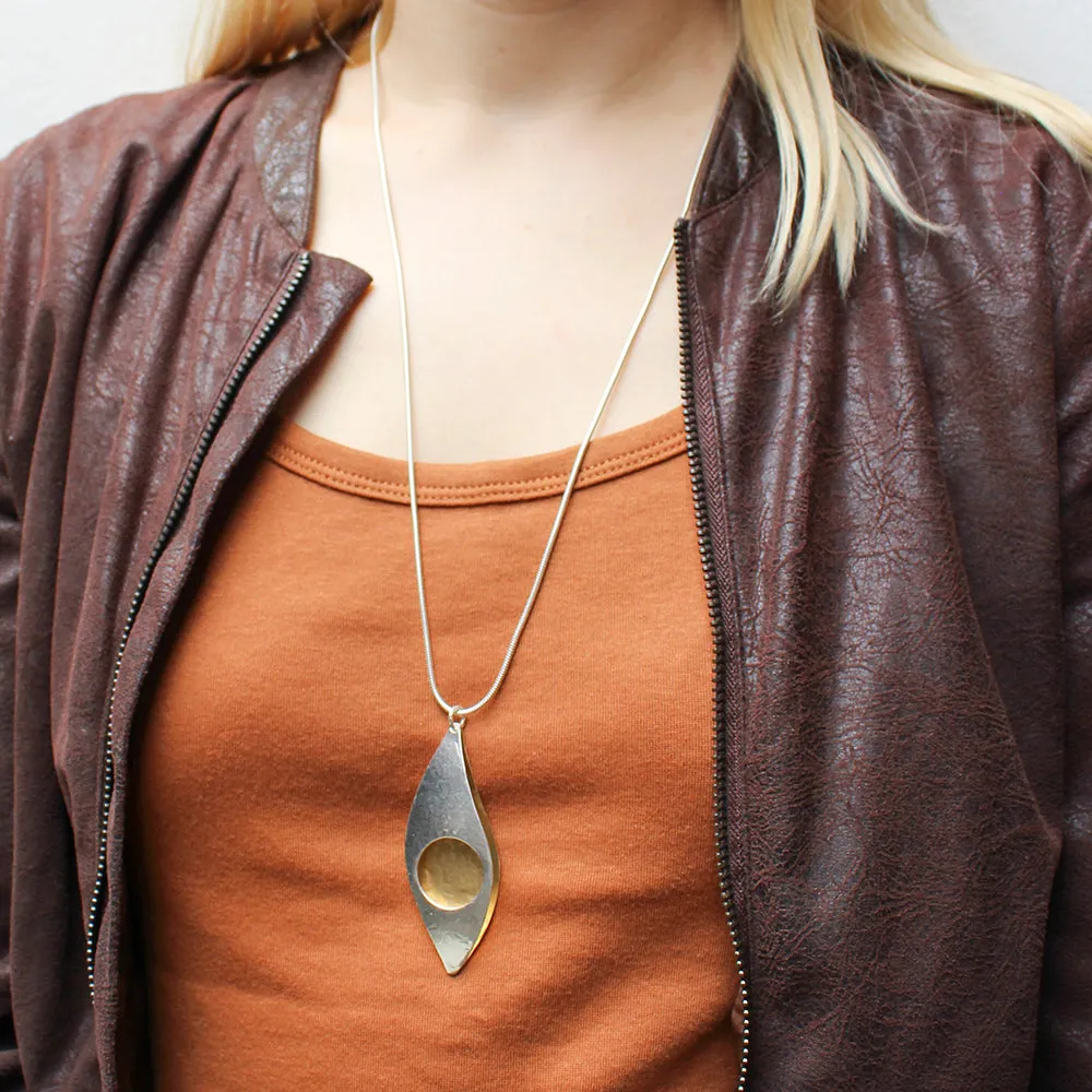 Long Cutout Leaf Long Necklace