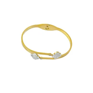 Lucky Titanium Gold Plated Stainless Steel Four-leaf Clover Bracelet Bangle for Women