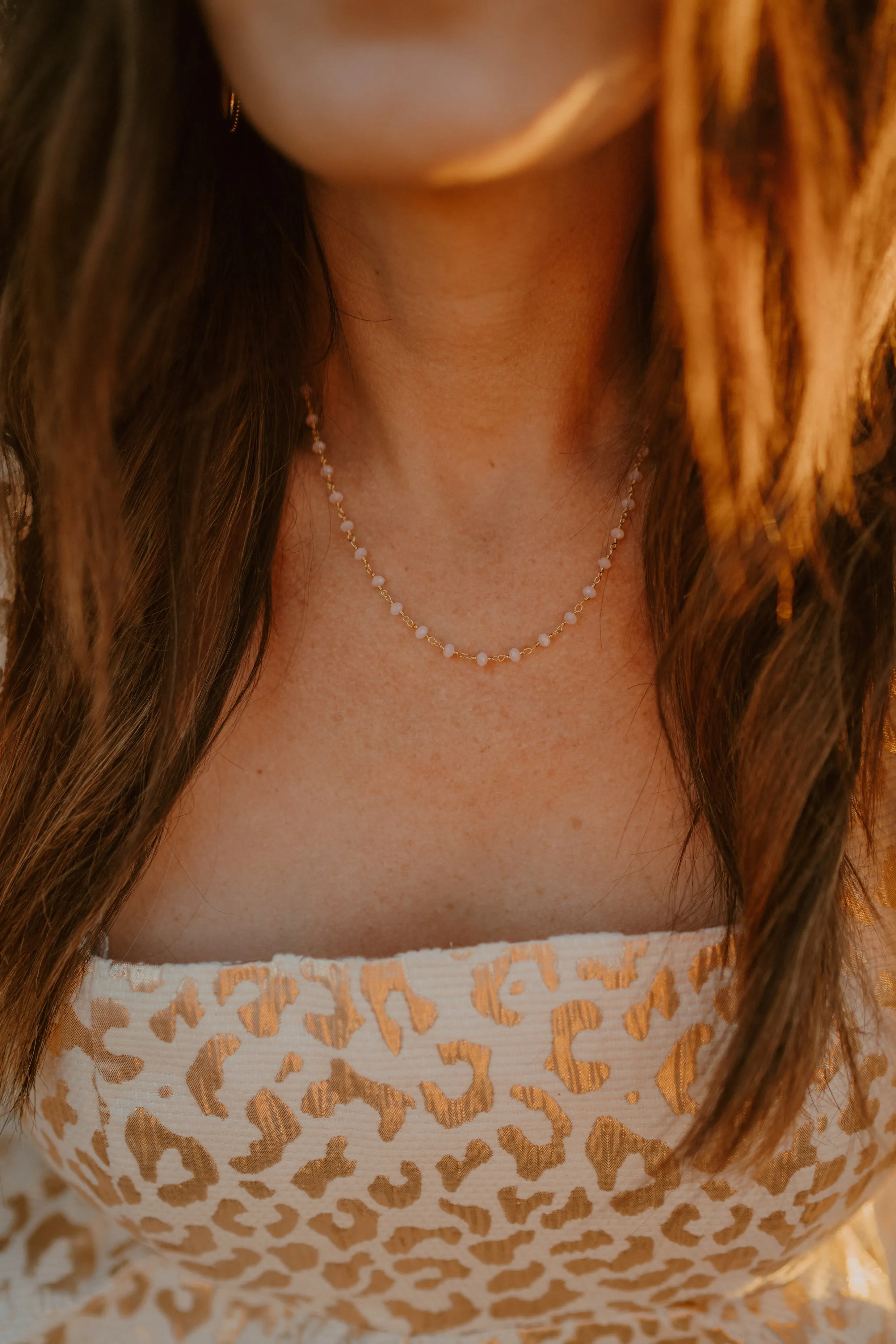 Mae Necklace | Pink   Gold