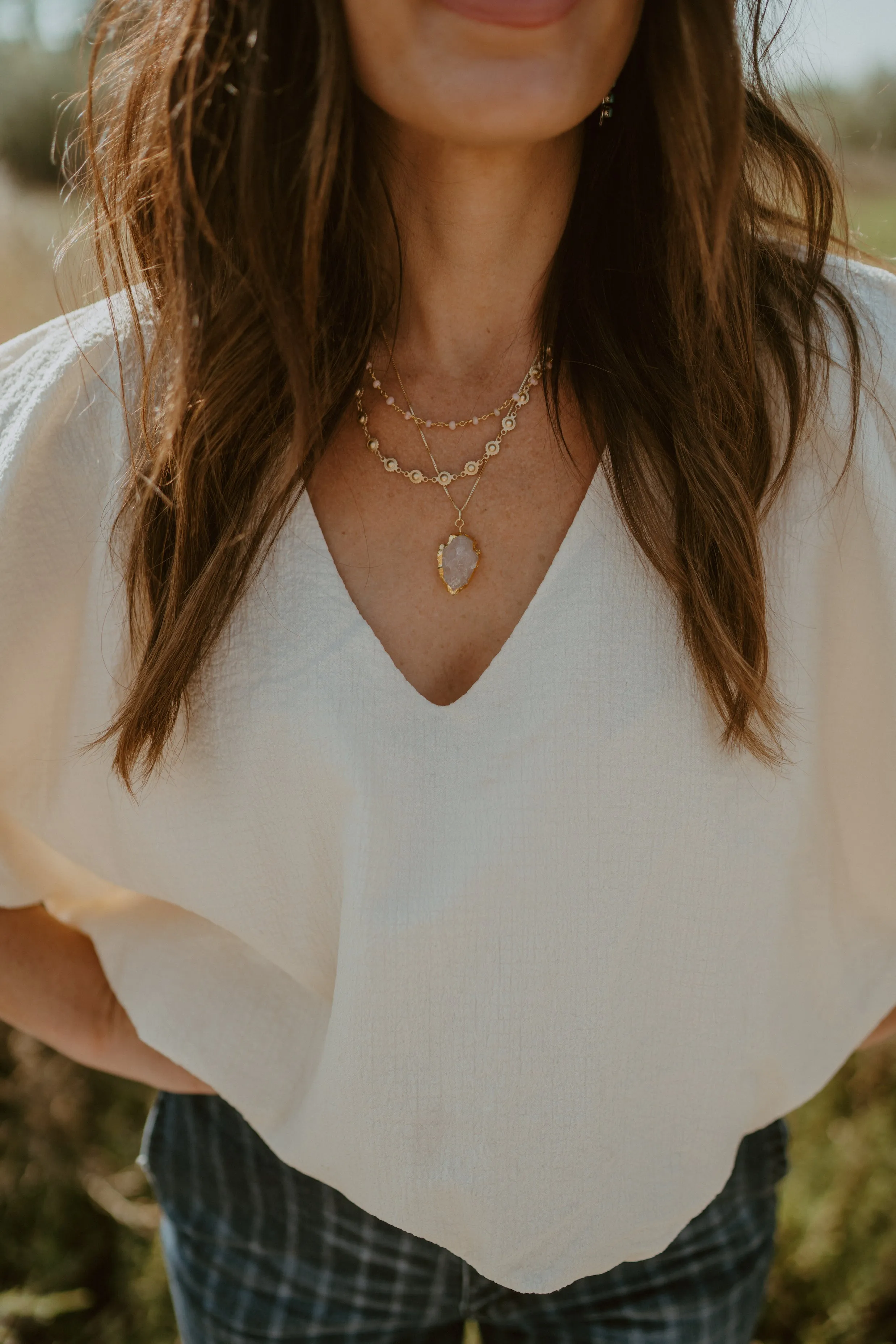 Mae Necklace | Pink   Gold