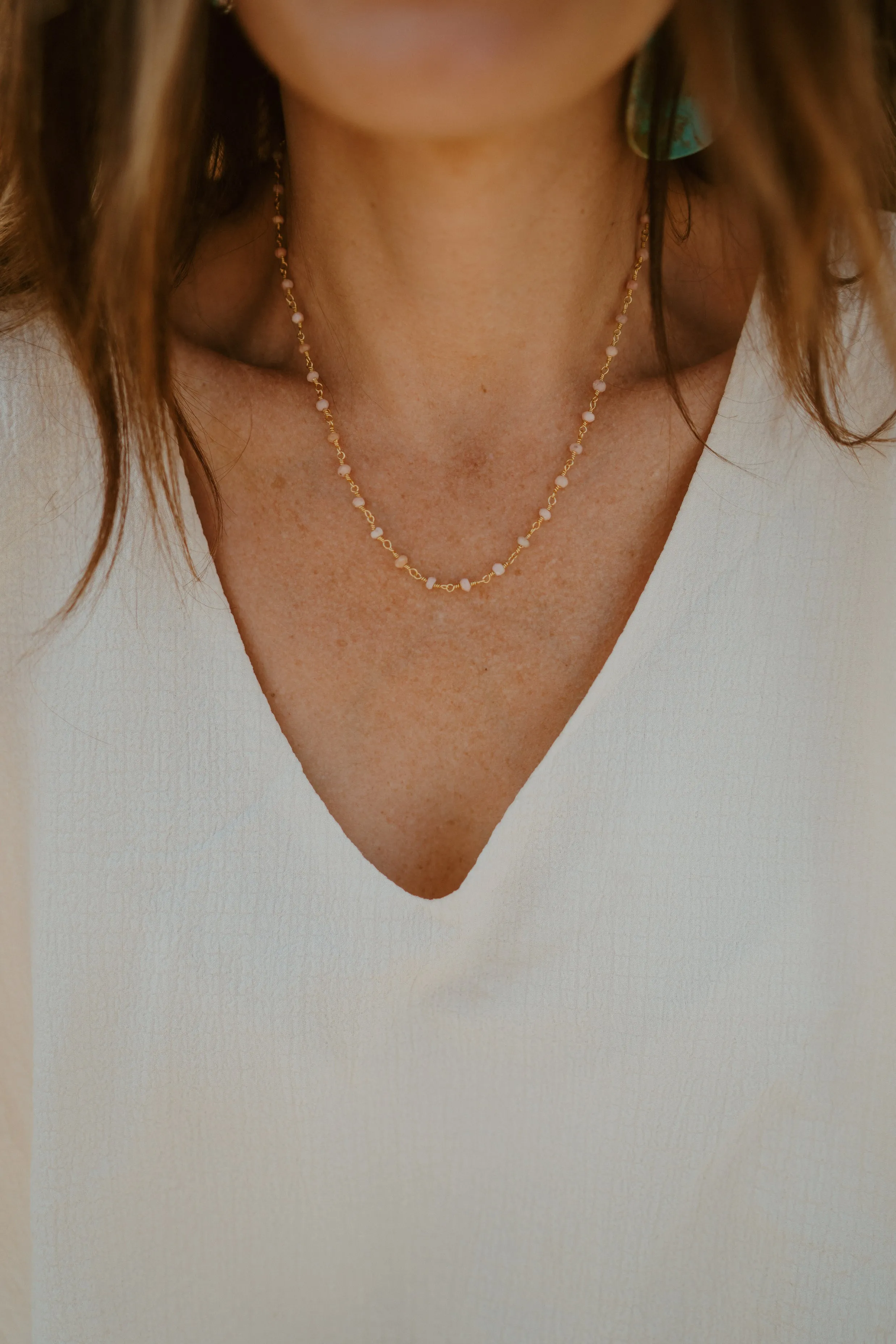Mae Necklace | Pink   Gold