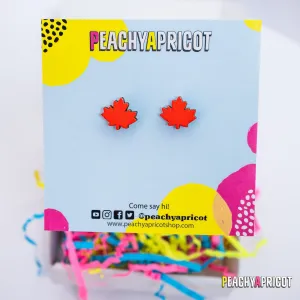Maple Leaf Stud Earrings