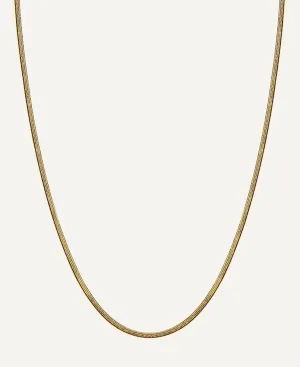 Marcelle 14k Solid Gold Baby Herringbone Chain Necklace