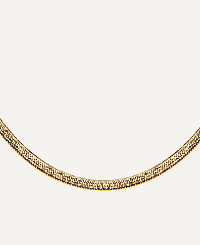 Marcelle 14k Solid Gold Baby Herringbone Chain Necklace