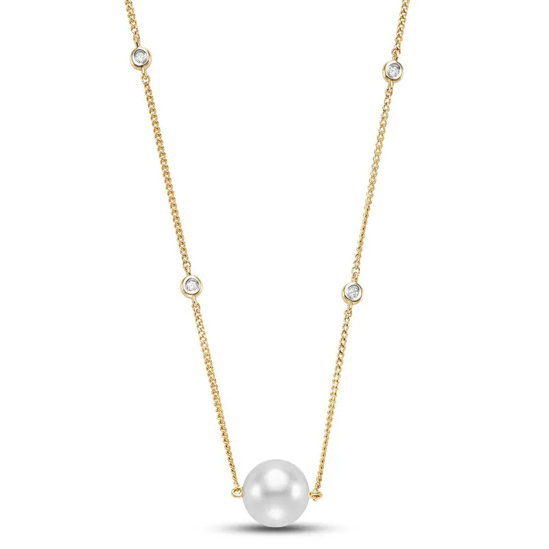 Mastoloni 18k Yellow Gold Diamond Bezel Chain Necklace