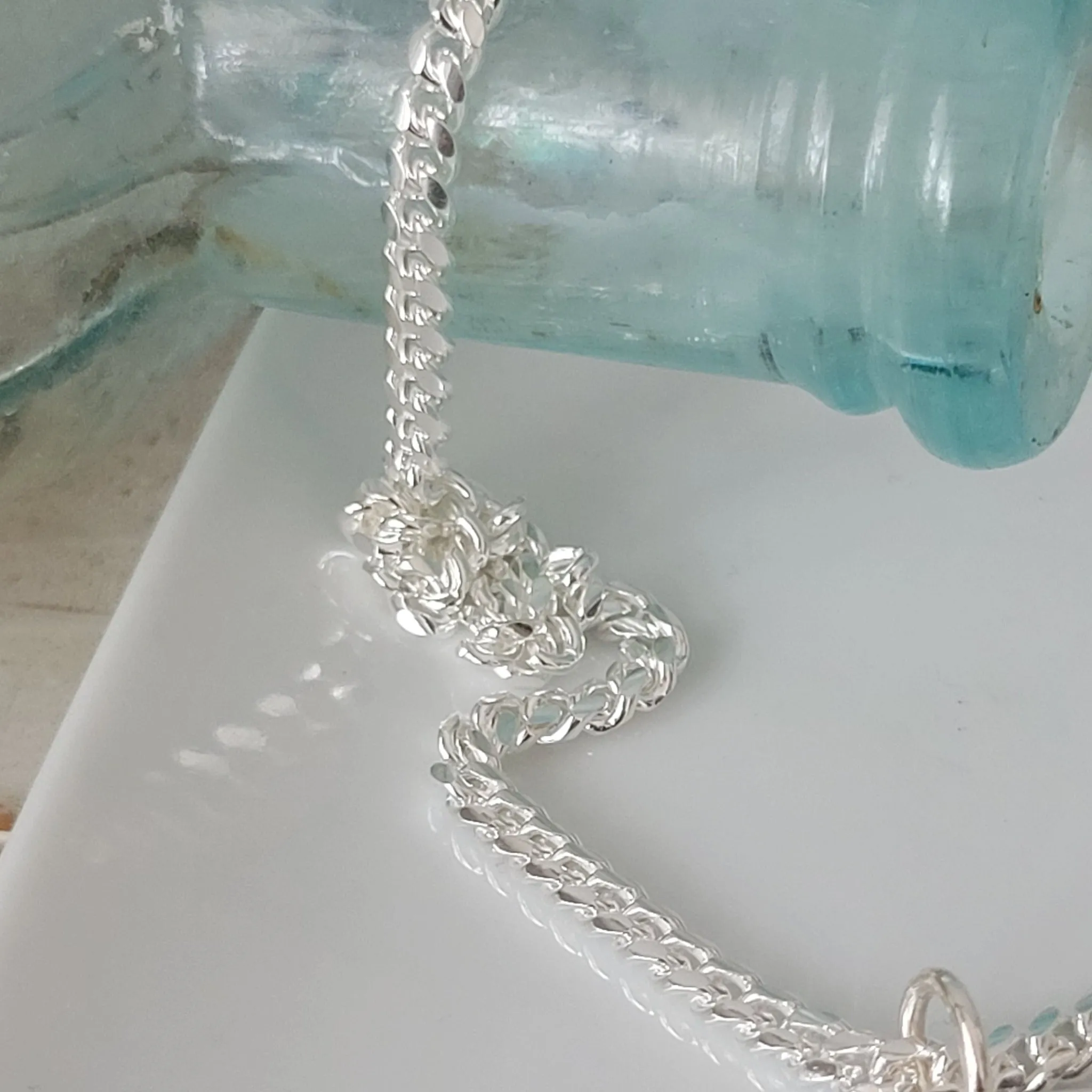 Men's Solid Silver Cuban Chain Necklace - Multiple Lengths