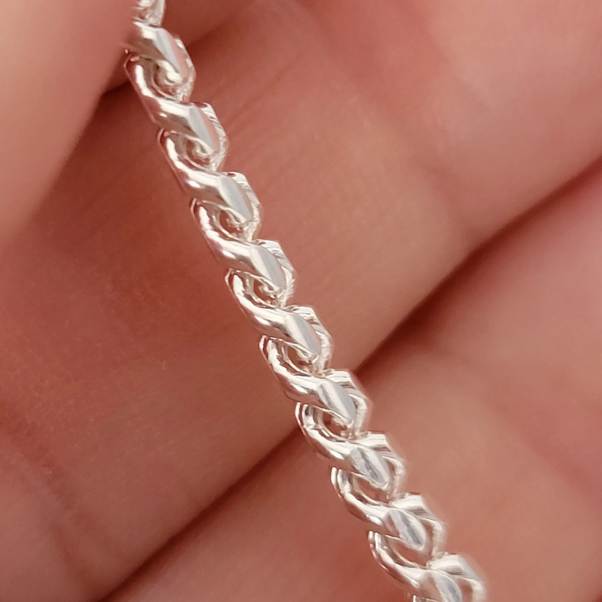 Men's Solid Silver Cuban Chain Necklace - Multiple Lengths