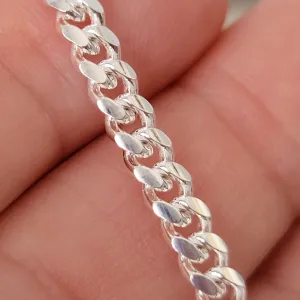 Men's Solid Silver Cuban Chain Necklace - Multiple Lengths