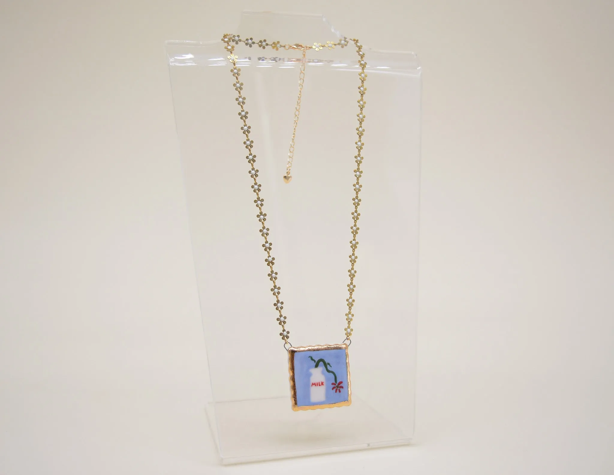 Milk Bottle Vase Painting Necklace