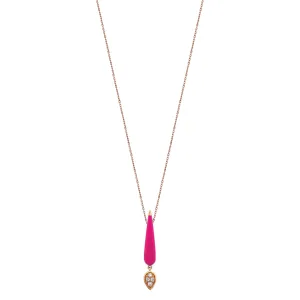 MINI DROP NECKLACE IN NEON PINK