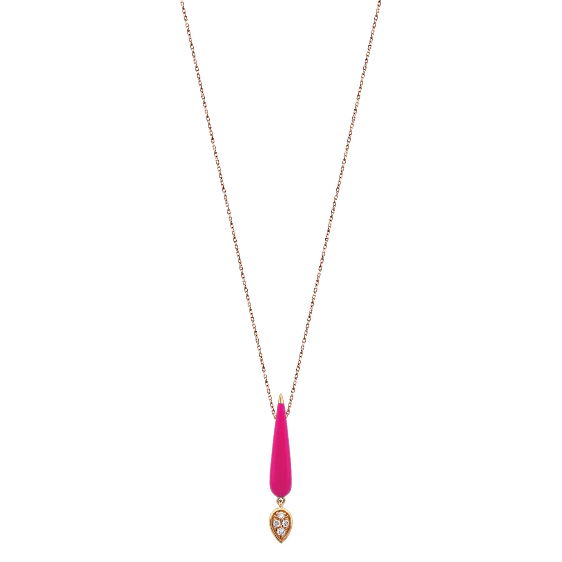 MINI DROP NECKLACE IN NEON PINK