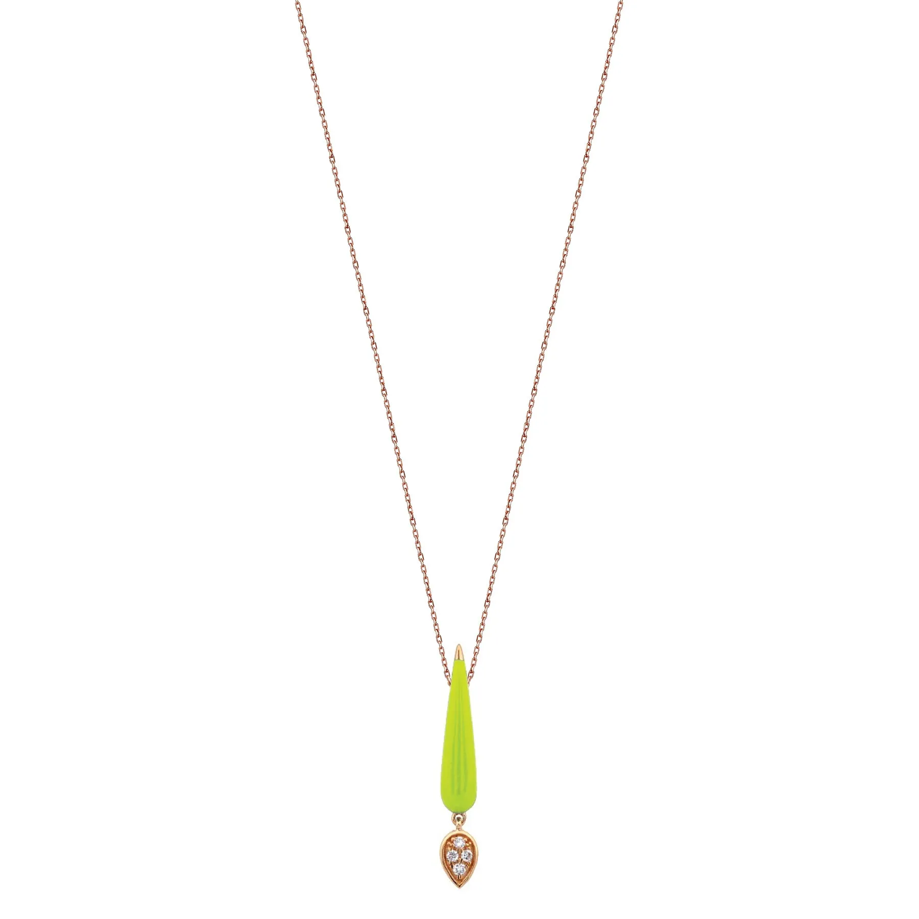 MINI DROP NECKLACE IN NEON YELLOW