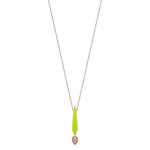 MINI DROP NECKLACE IN NEON YELLOW