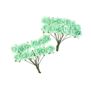 Mini Paper Craft Rose Branch, 3-Inch, 12-Count