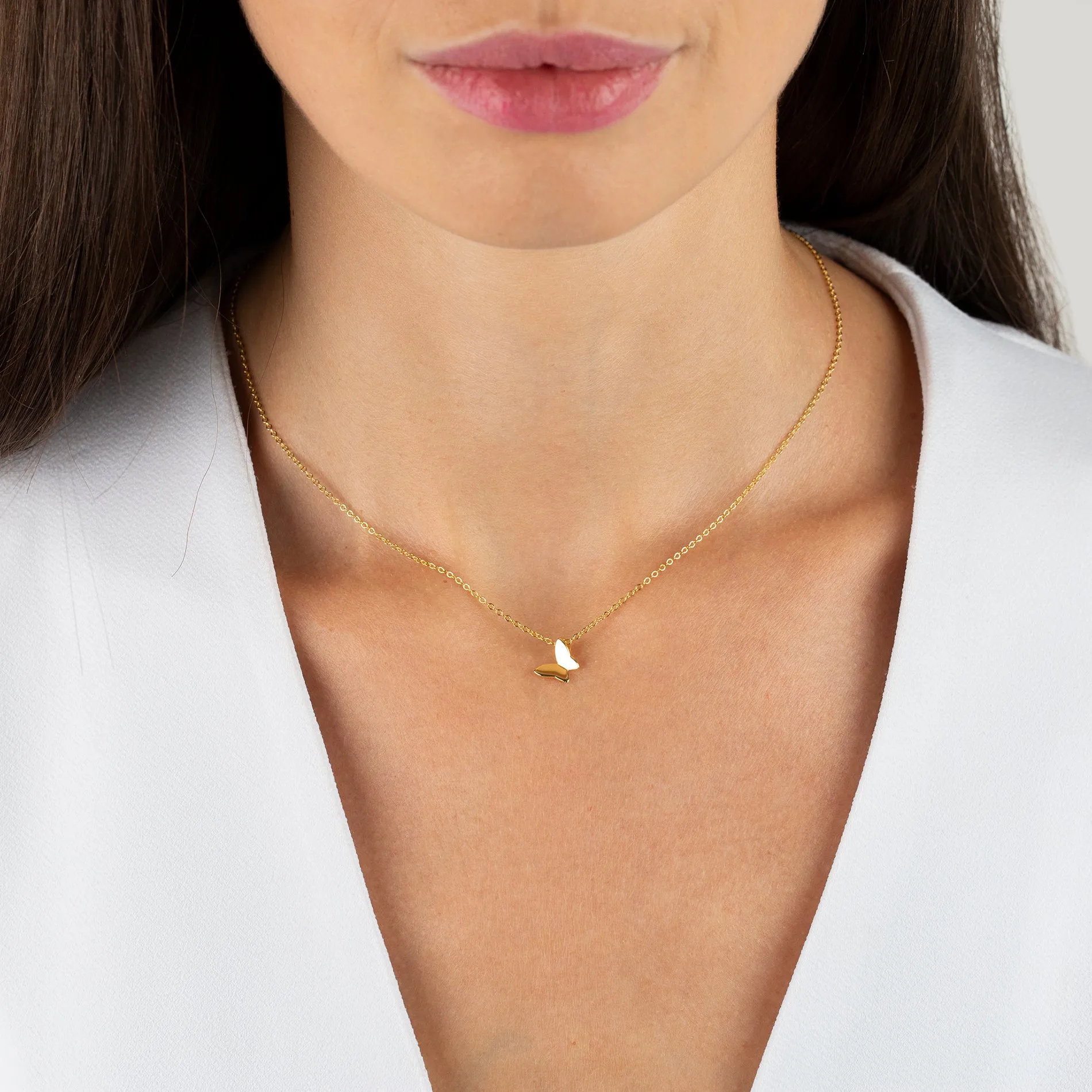 Mini Solid Butterfly Necklace