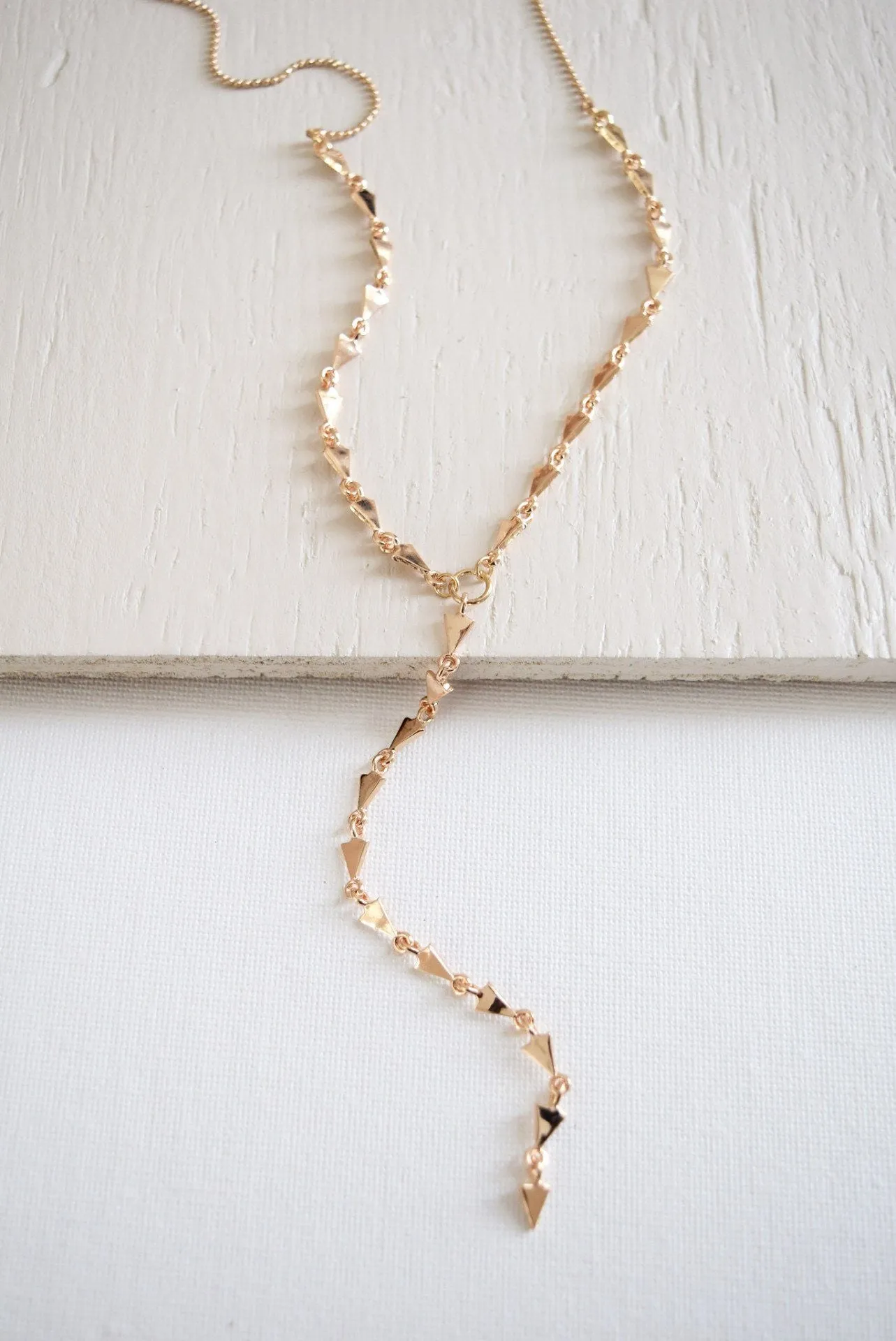 Mini Triangle Lariat Necklace