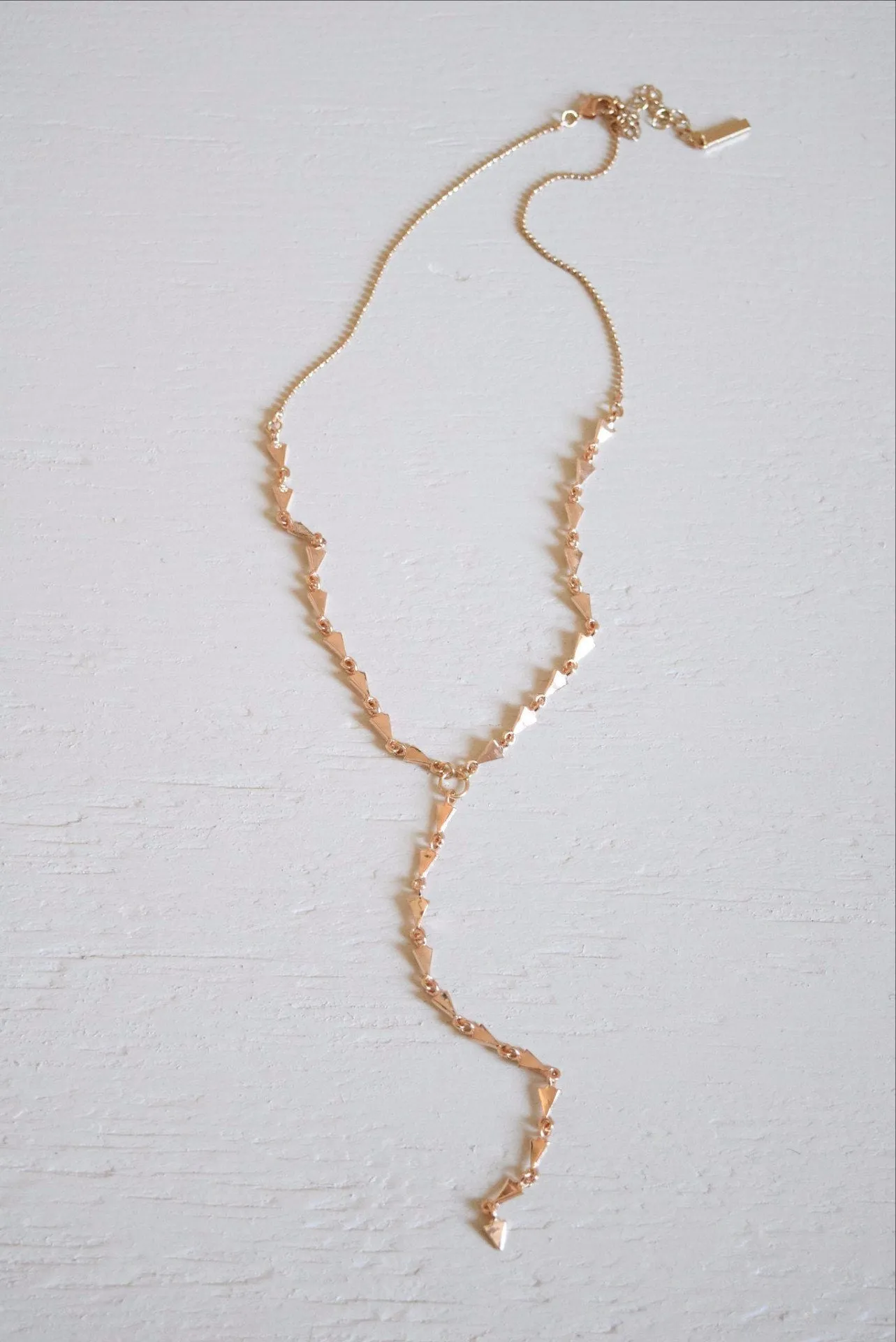 Mini Triangle Lariat Necklace