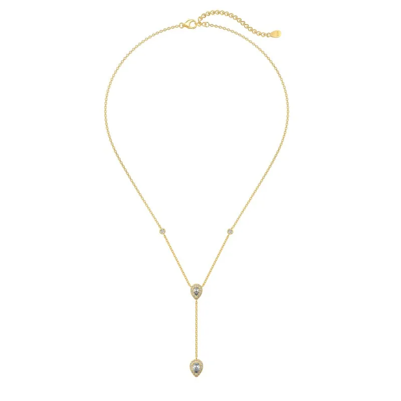 Minimalist Teardrop Lariat Necklace