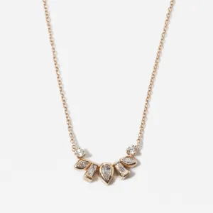 Mixed Diamond Bezel Curve Necklace