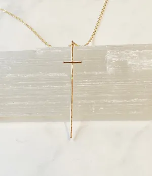 Modern cross necklace-sterling silver