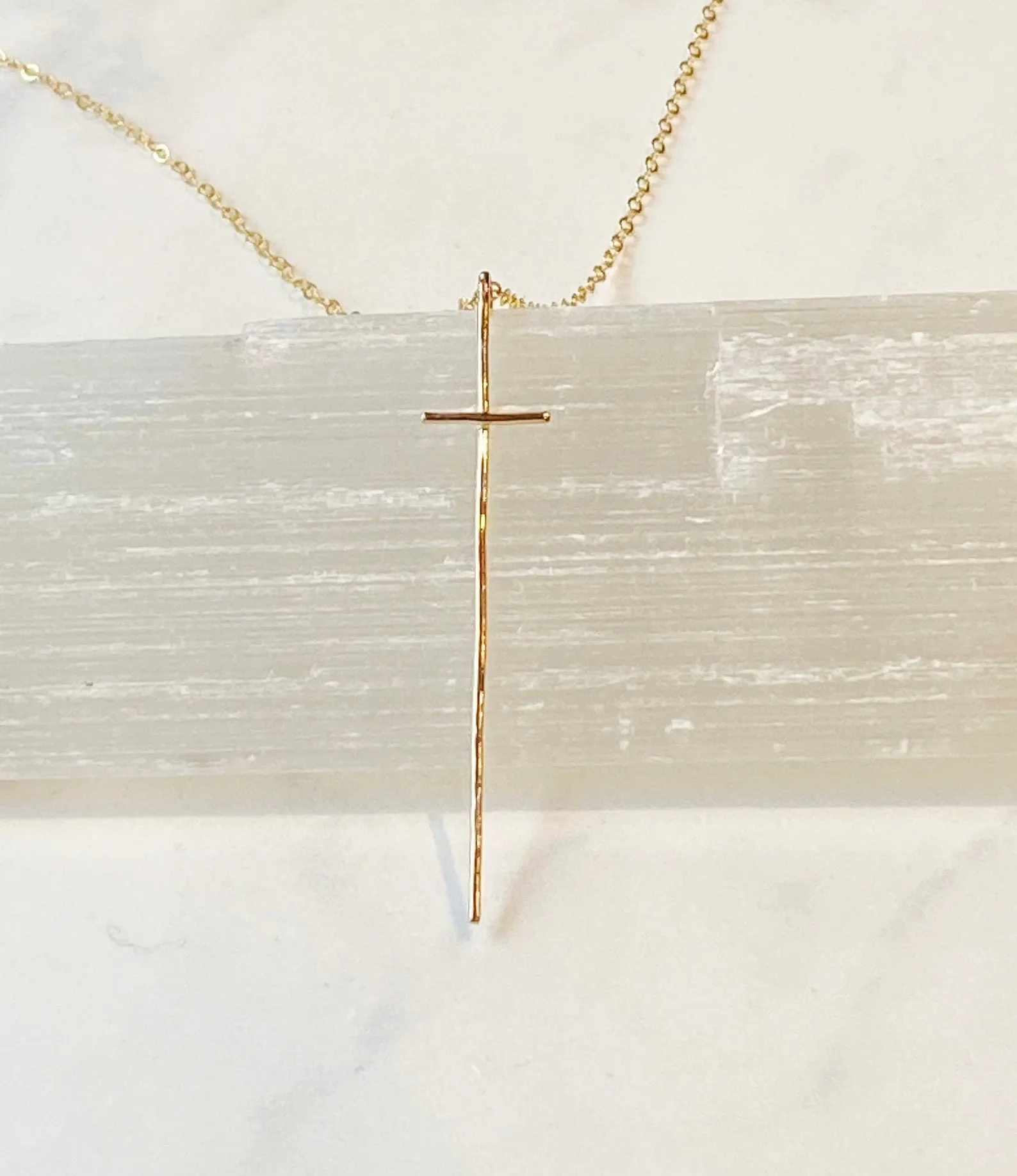 Modern cross necklace-sterling silver