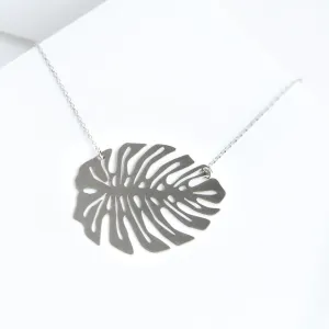 Monstera Leaf Necklace | Stainless Steel