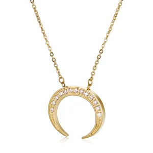 Moon Full Diamond Necklace-NSSN639ST