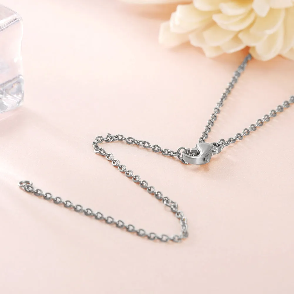 Moon Full Diamond Necklace-NSSN639ST
