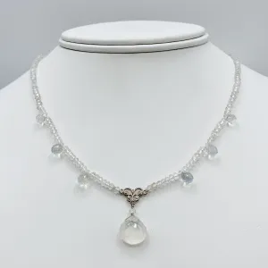 Moonstone and Sterling Silver Necklace with Various Shaped Drops
