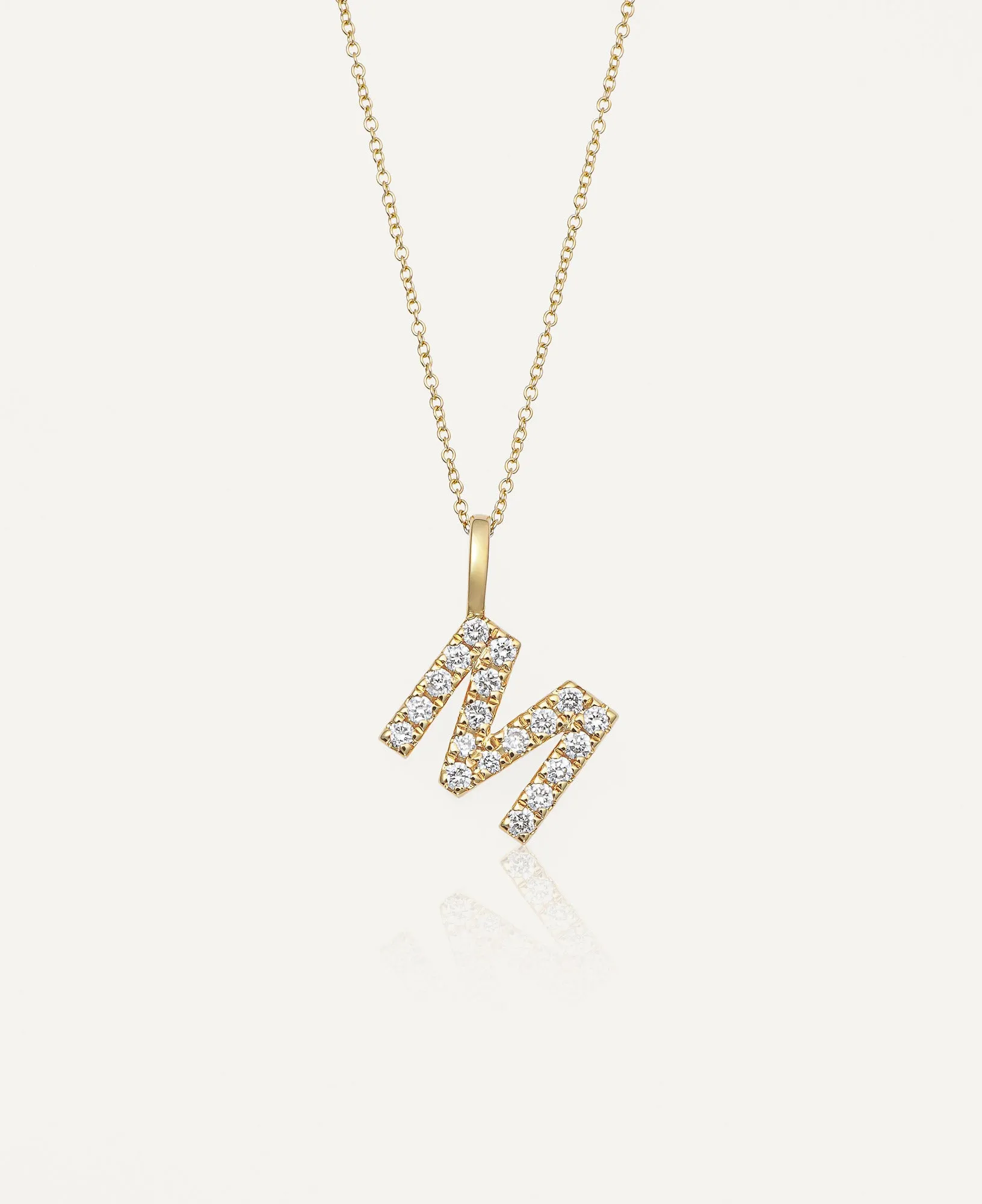 Morgana 14k Solid Gold Custom Diamond Initial Pendant Necklace