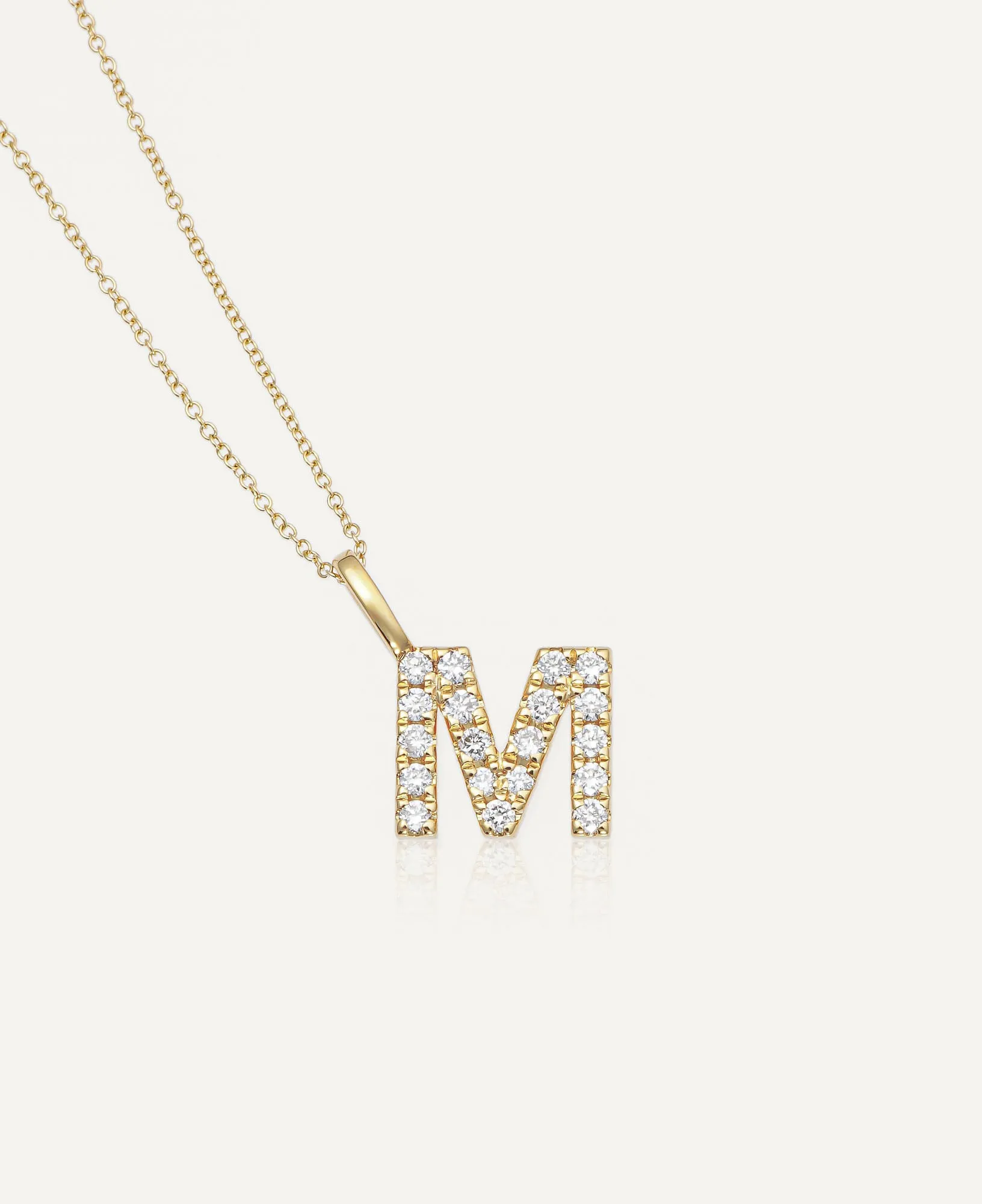 Morgana 14k Solid Gold Custom Diamond Initial Pendant Necklace