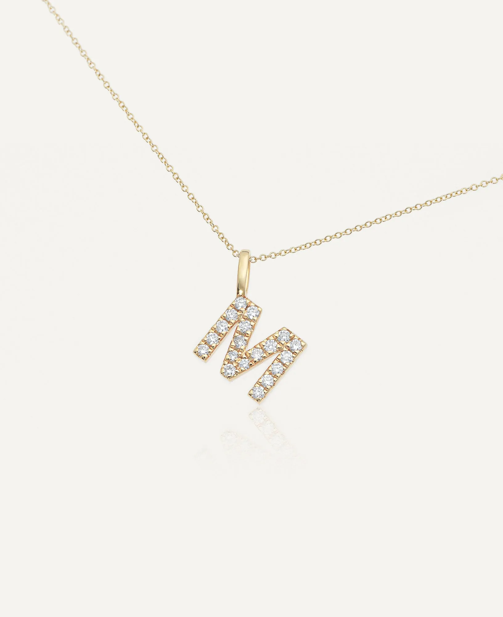 Morgana 14k Solid Gold Custom Diamond Initial Pendant Necklace