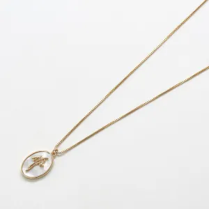 Mother of Pearl Flower Pendant Necklace