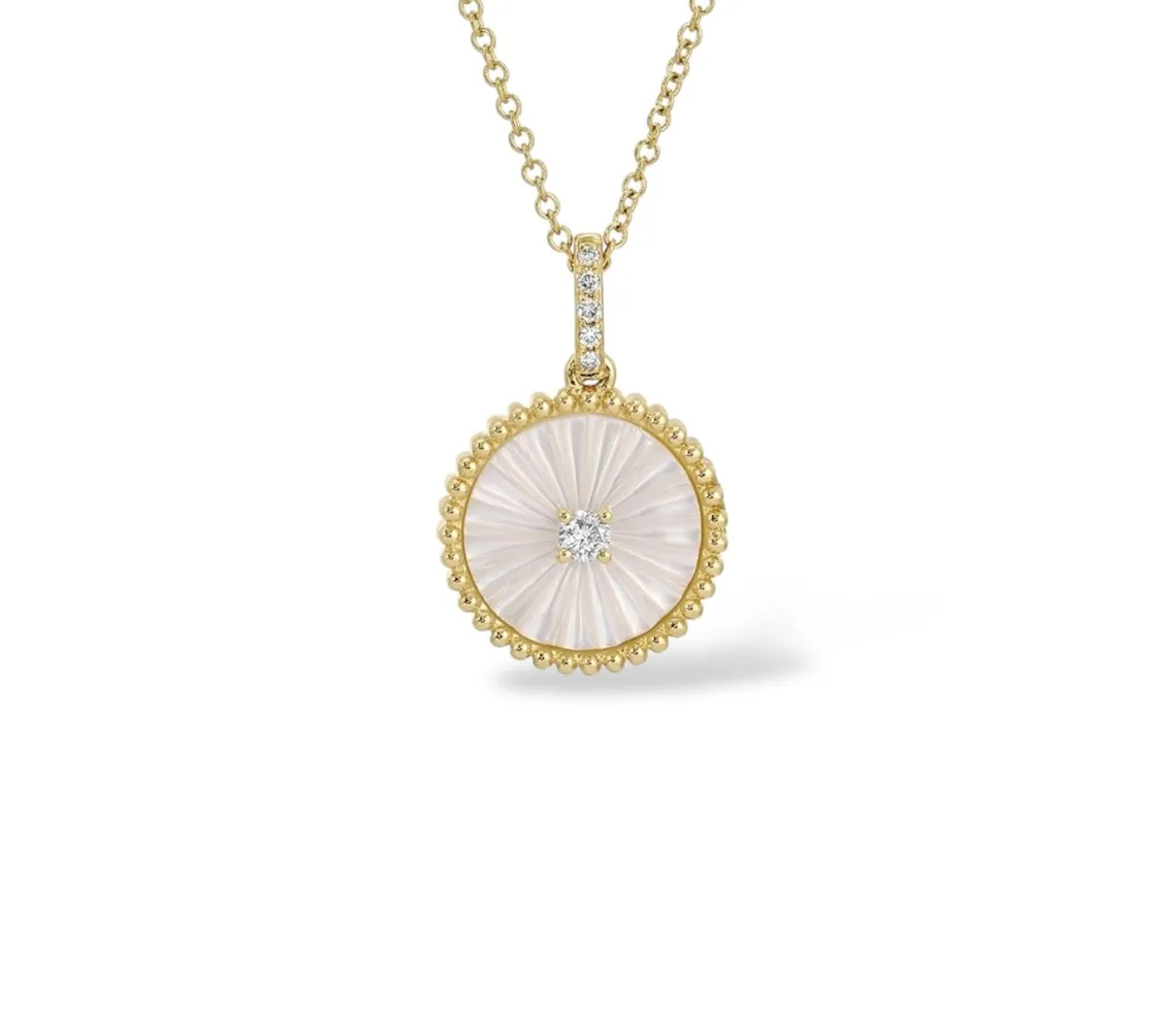 Mother of Pearl Mini Medallion Neckalce