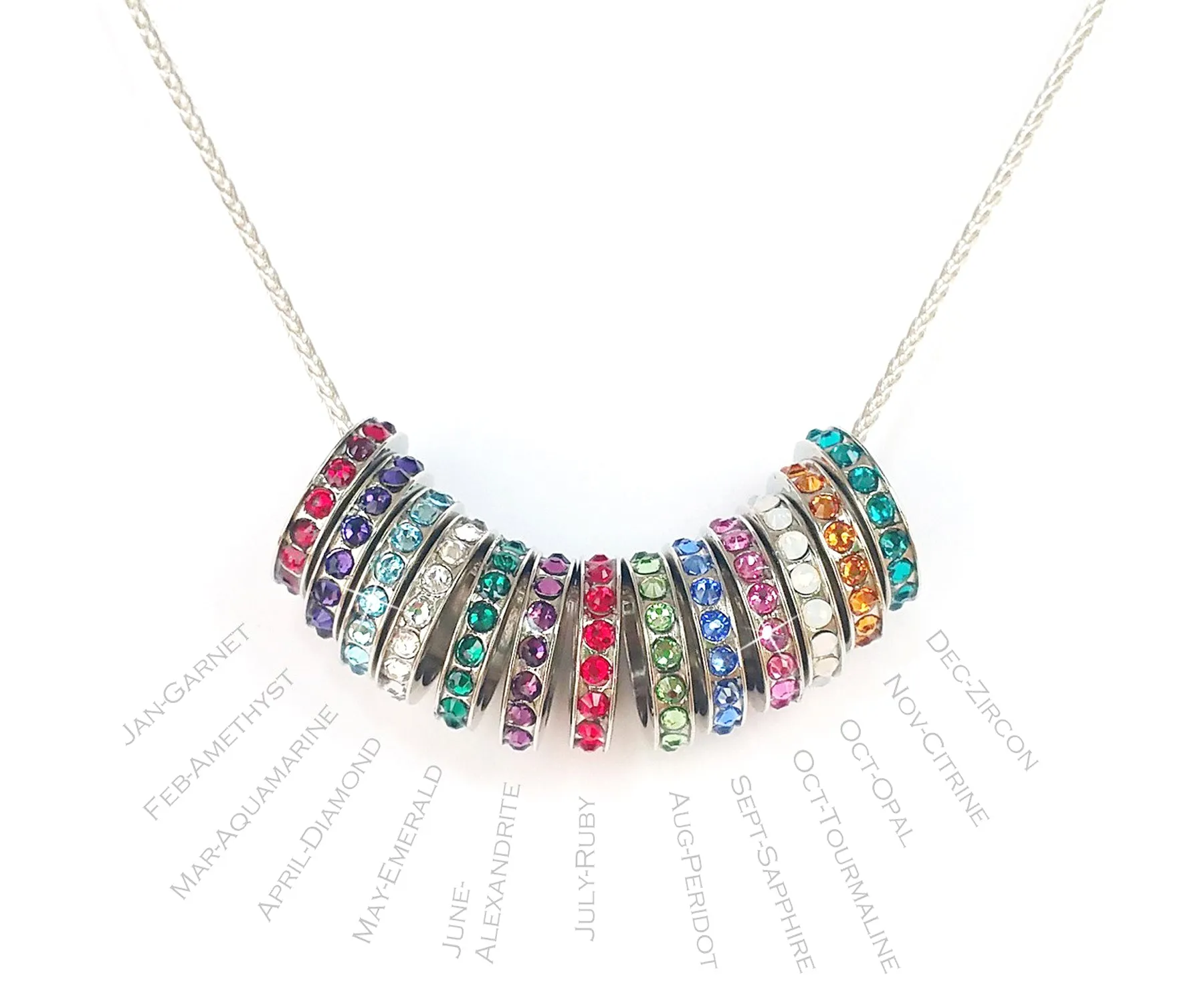 Mother's Interlocking 1 Birthstone Necklace