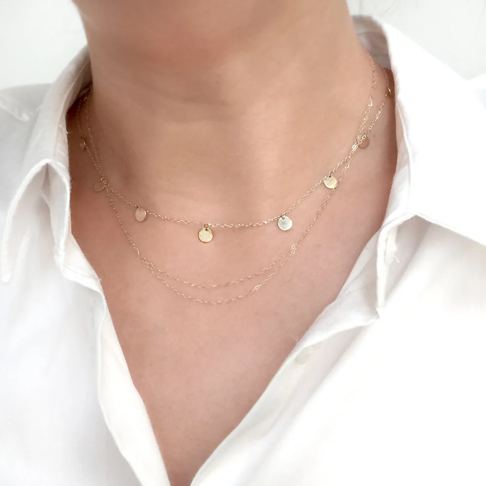Multi Disc Charm Necklace
