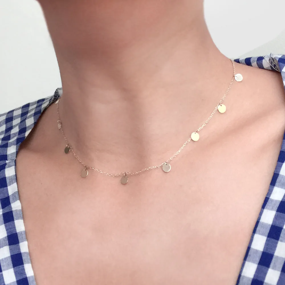 Multi Disc Charm Necklace
