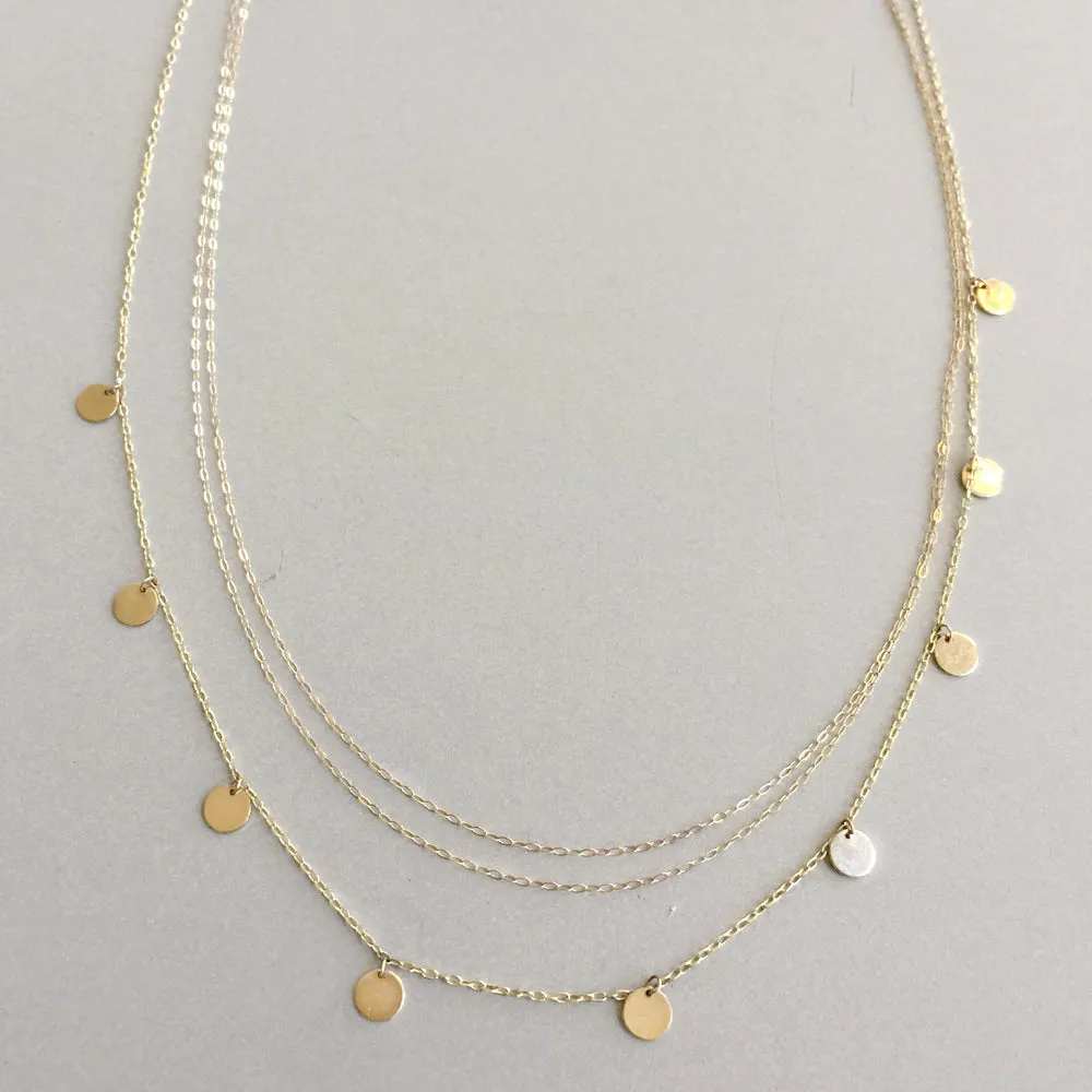 Multi Disc Charm Necklace