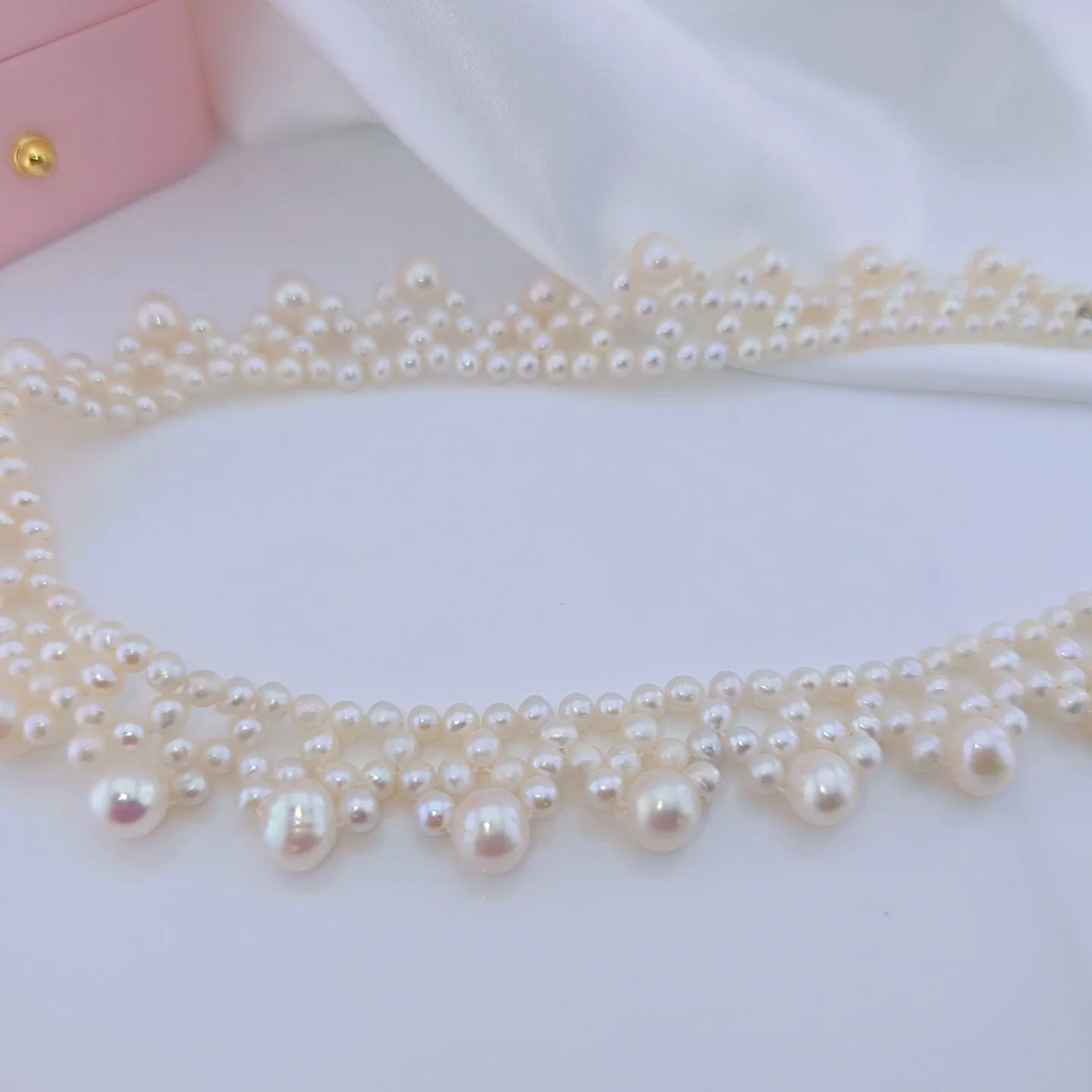 Multi-Row White Freshwater Pearl Necklace