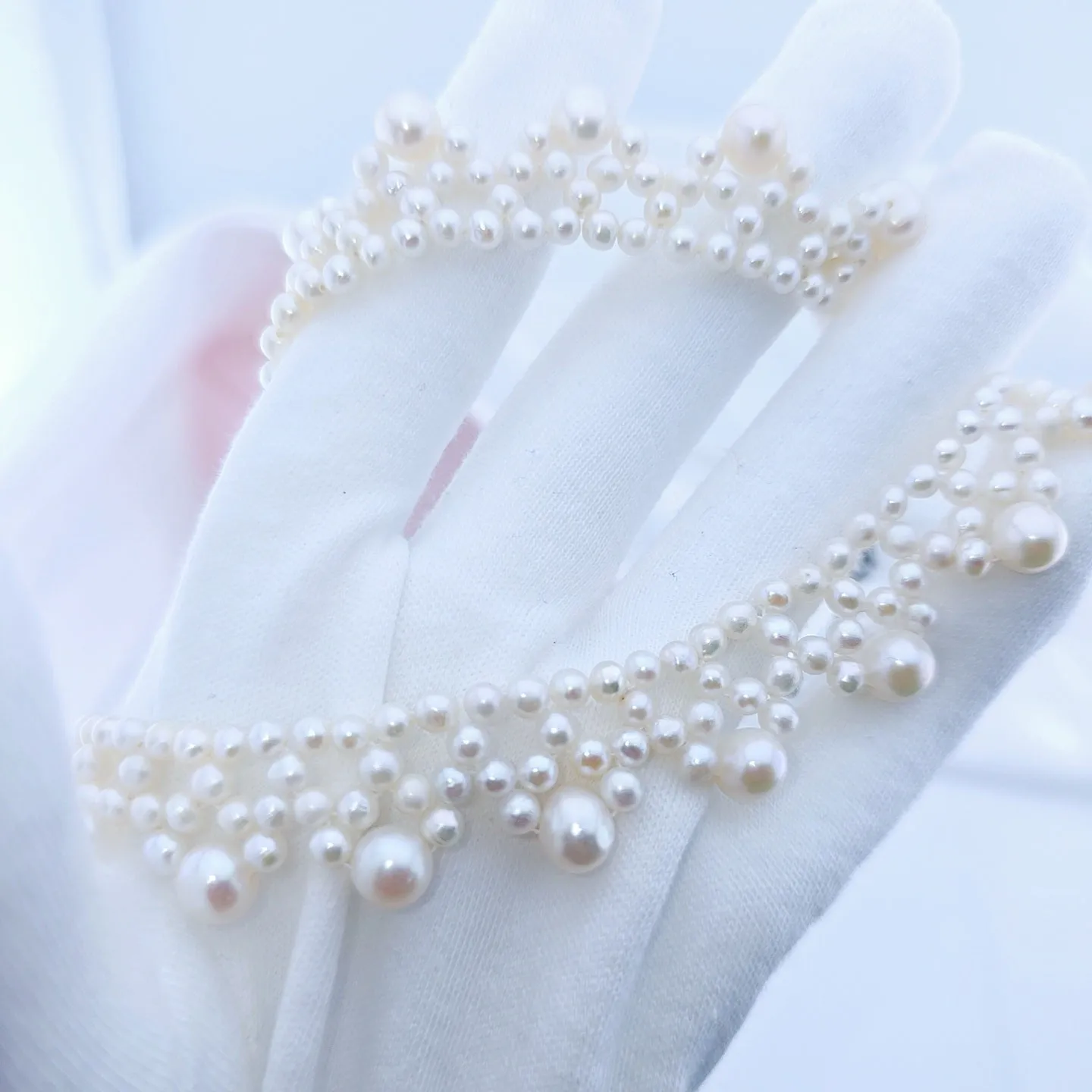 Multi-Row White Freshwater Pearl Necklace