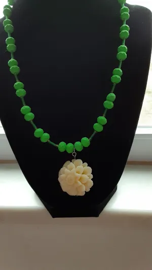 N #82 Imagine a Delicate Flower on a Beautiful Green Vines Embracing your Dainty Neck..