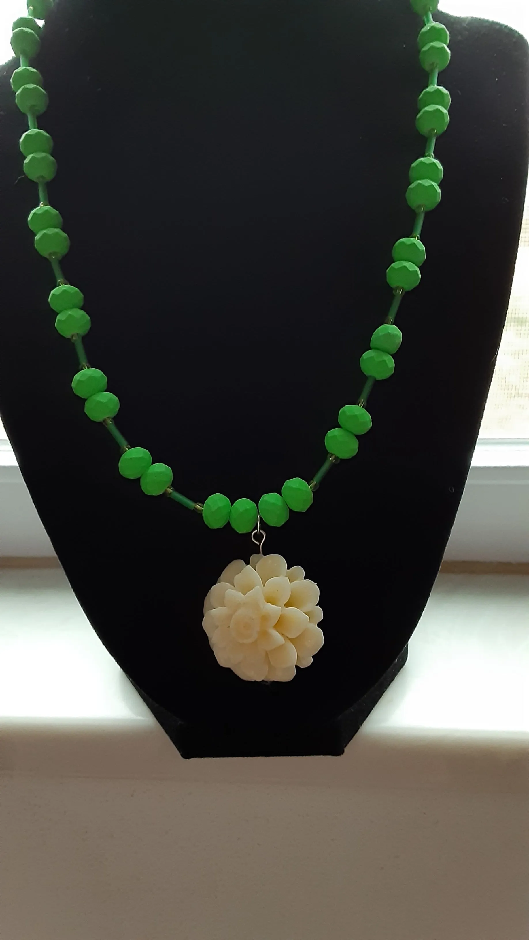 N #82 Imagine a Delicate Flower on a Beautiful Green Vines Embracing your Dainty Neck..