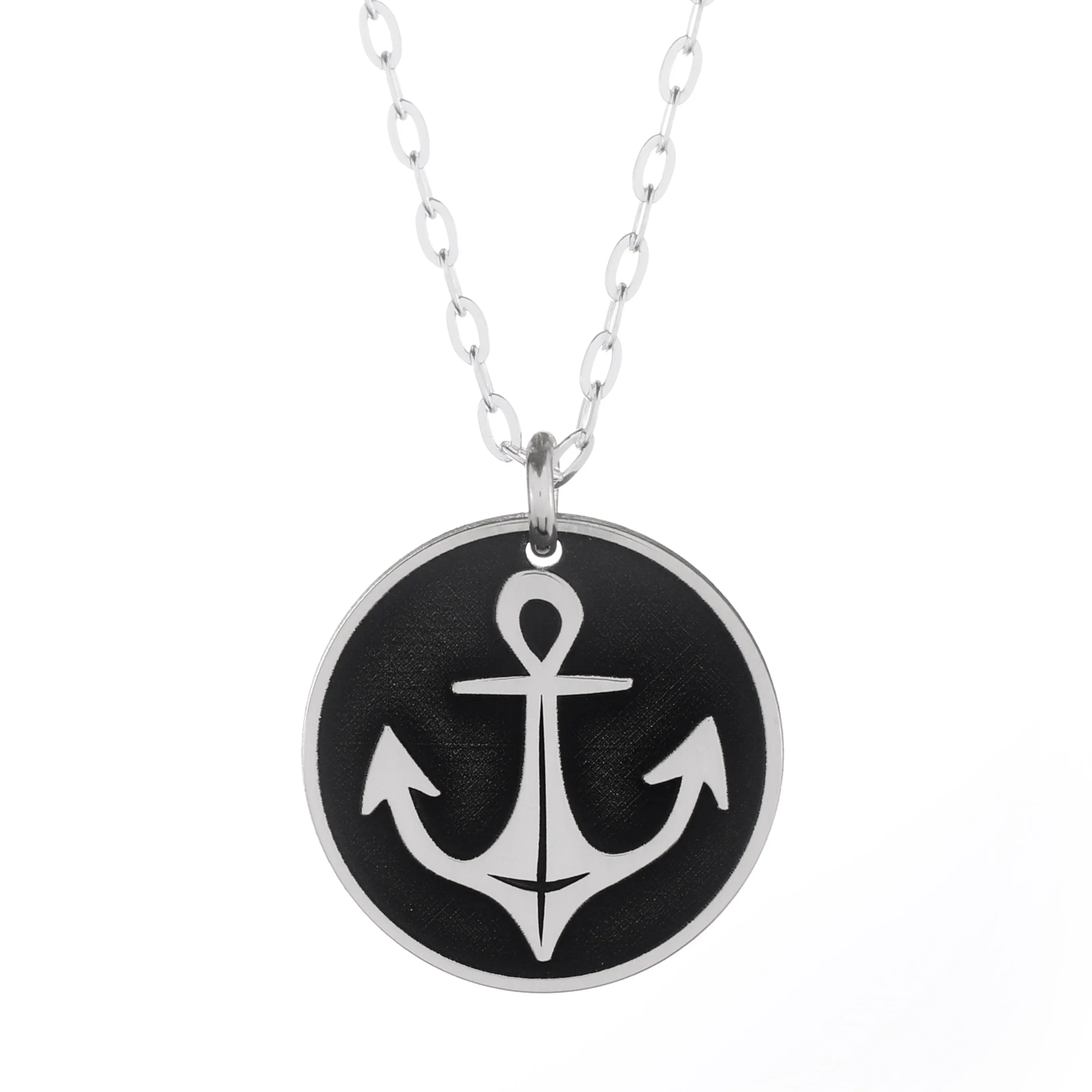 Nautical Anchor Round Necklace